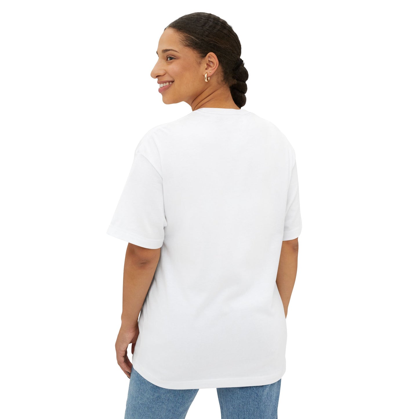Happy Vibe Unisex Oversized Boxy Tee, Chill T-Shirt, Comfy Wear, Casual Outfit, Gift for Her, Happy Design