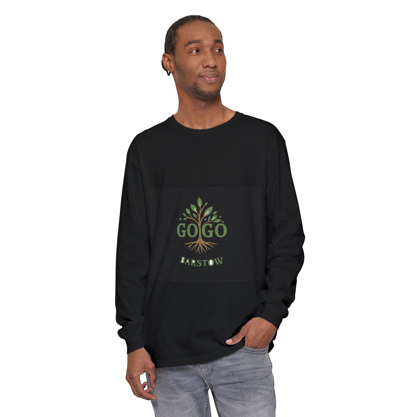 Garment-Dyed Long Sleeve T-Shirt – Go Go Barstow | Casual, Eco-Friendly, Gift, Everyday Wear, Relaxed Style