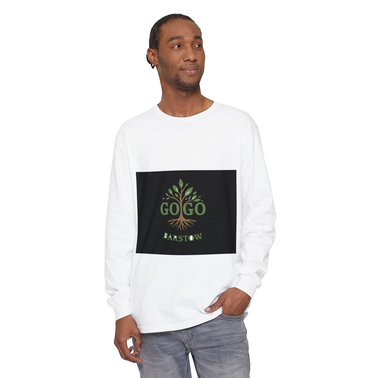 Garment-Dyed Long Sleeve T-Shirt – Go Go Barstow | Casual, Eco-Friendly, Gift, Everyday Wear, Relaxed Style