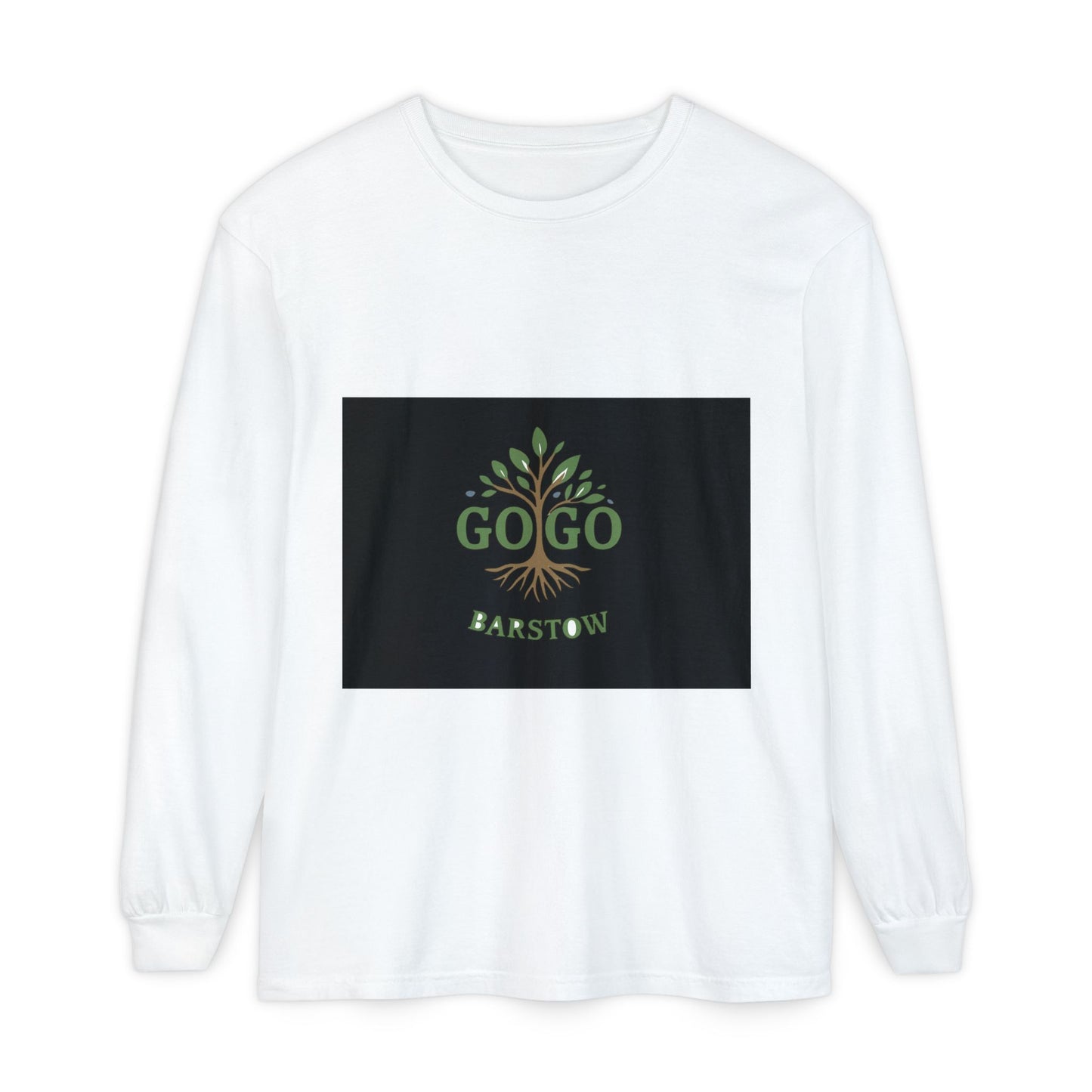 Garment-Dyed Long Sleeve T-Shirt – Go Go Barstow | Casual, Eco-Friendly, Gift, Everyday Wear, Relaxed Style